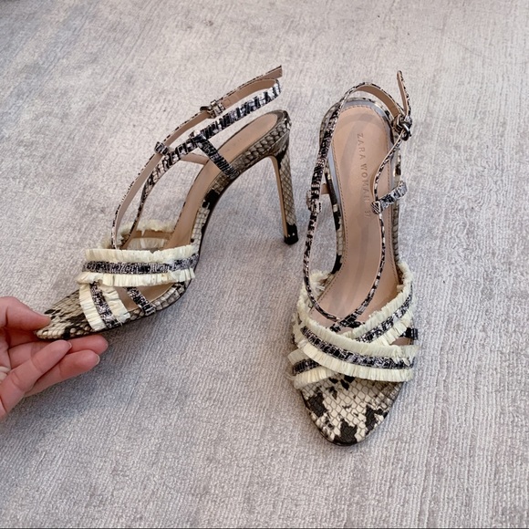 Snake Skin Heeled Sandals - Picture 4 of 5